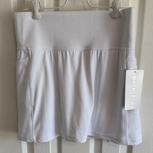 Athleta White Performance Skort with Side Pockets and Built-In Shorts